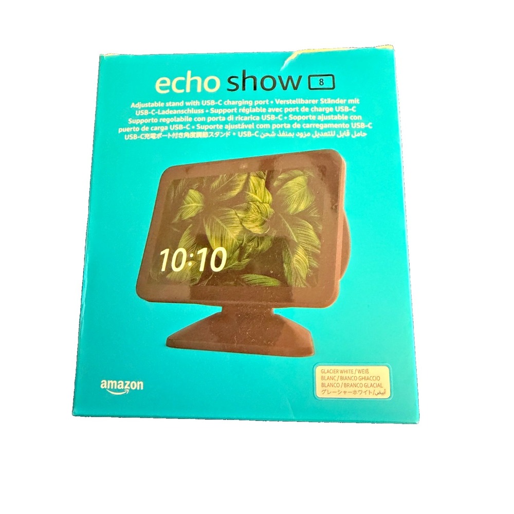 NIB Echo Show 8 3rd Gen Adjustable Stand with USB-C Charging Port, Glacier White